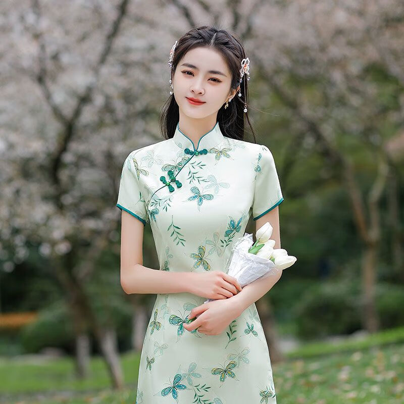 有恪连衣裙2023夏天新款女装气质女神范旗袍2023年新款改良女夏季年轻