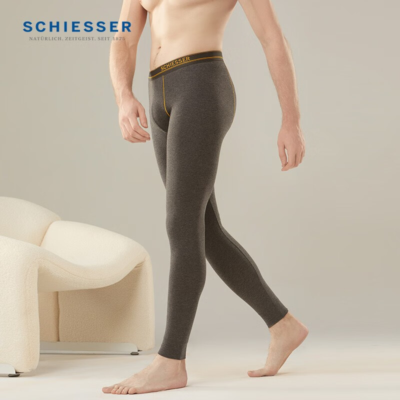 舒雅（Schiesser）男士舒美棉3A抑菌长裤【S2炫彩】保暖单长裤E5/20734Y 深灰 L 【70-80公斤】