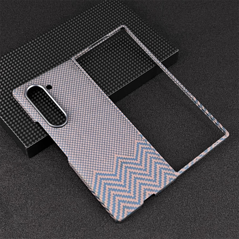 严谨【日落月升】适用三星GalaxyZFold6手机壳fold6磁吸浮织芳纶凯夫拉折叠编织壳裸机轻薄碳纤维 大孔M纹金蓝/整套 磁吸款 三星Galaxy Z Fold 6