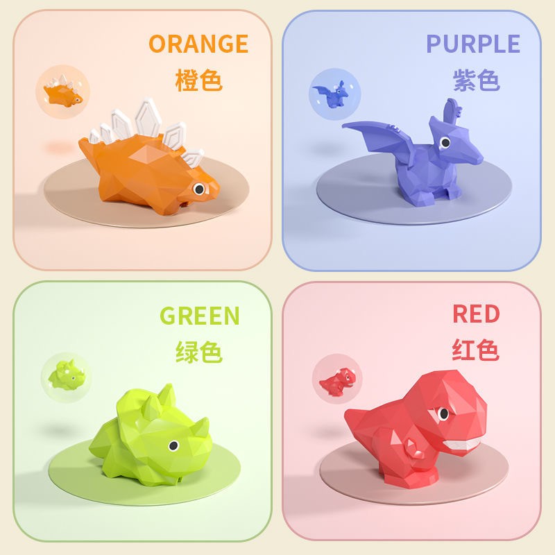 75918-儿童卡通4D恐龙乐园多功能小颗粒积木桌兼容玩具儿童拼装 蓝恐龙乐园4D积木桌+2恐龙+30颗积木-详情图