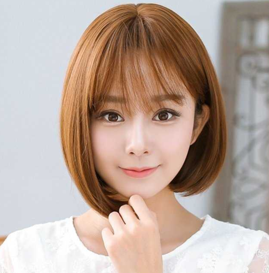 直发空气蓬松漫画减龄齐刘海梨花头逼真无痕自然【sly -pkk】 浅棕色