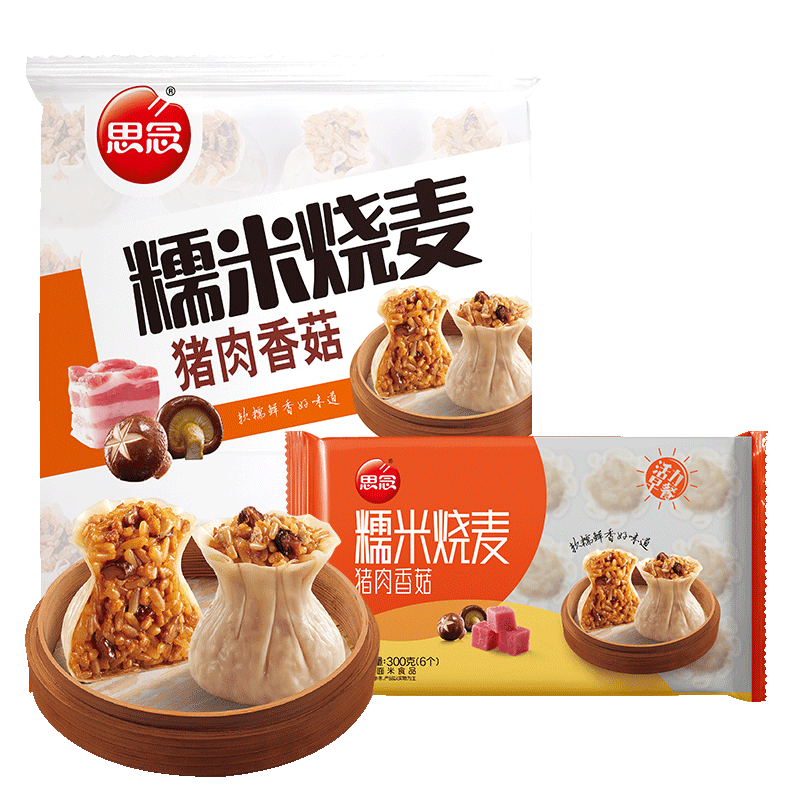 思念烧麦 猪肉香菇糯米烧卖 早餐半成品  生鲜 面点点心 300g 猪肉