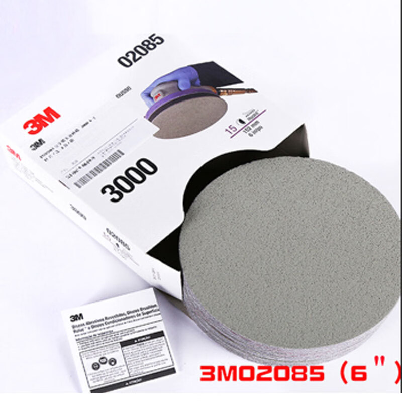 大美光速15片1盒 汽车家具五金喷漆抛光 3m02085金字塔砂纸 6英寸150