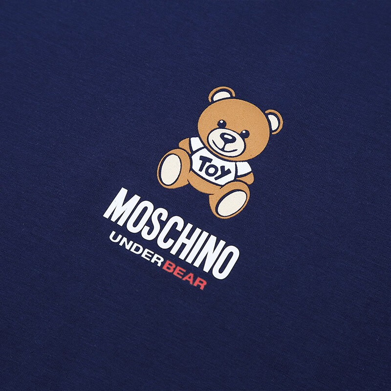 MOSCHINO MOSCHINO 莫斯奇诺 男士小熊标志宽松长袖T恤1811 8126 蓝色 L