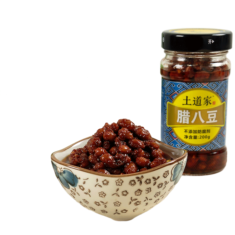 土道家臘八豆香辣黃豆醬豆瓣醬下飯菜拌面拌飯醬遠野風(fēng)宜昌三峽特產(chǎn) 臘八豆（200g*1瓶）