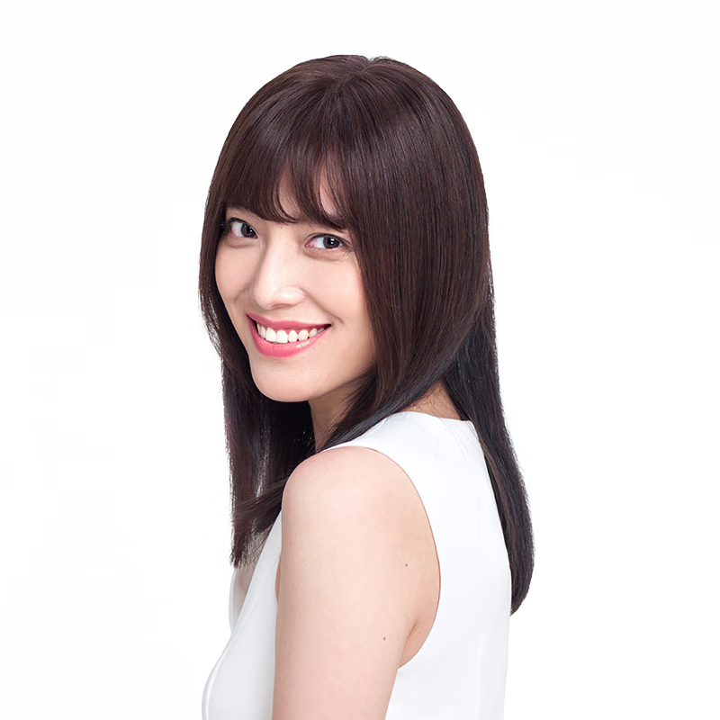 瑞貝卡(Rebecca)假發(fā)女長(cháng)直發(fā)無(wú)痕假發(fā)片100%真人發(fā)絲遮白發(fā)增加發(fā)量頭頂補發(fā)片 空氣劉海 自然黑 25cm 全手織工藝