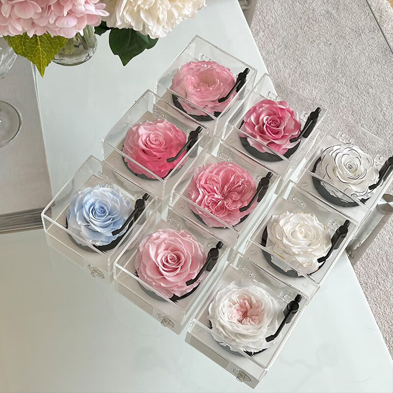 para ella永生花蓝牙留声机玫瑰花520情人节礼物生日礼物送女友纪念日