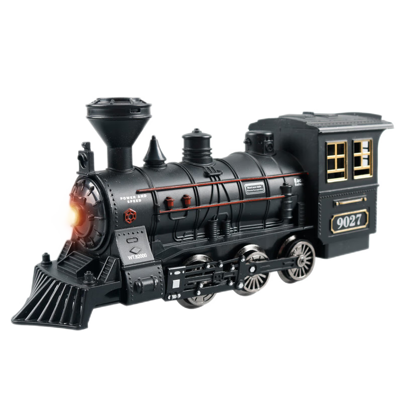 超大號合金電動(dòng)火車(chē)玩具復古蒸汽軌道火車(chē)仿真高鐵模型兒童玩具男孩3-12歲以上禮盒套裝 超大號合金電動(dòng)軌道車(chē)-禮盒頂配