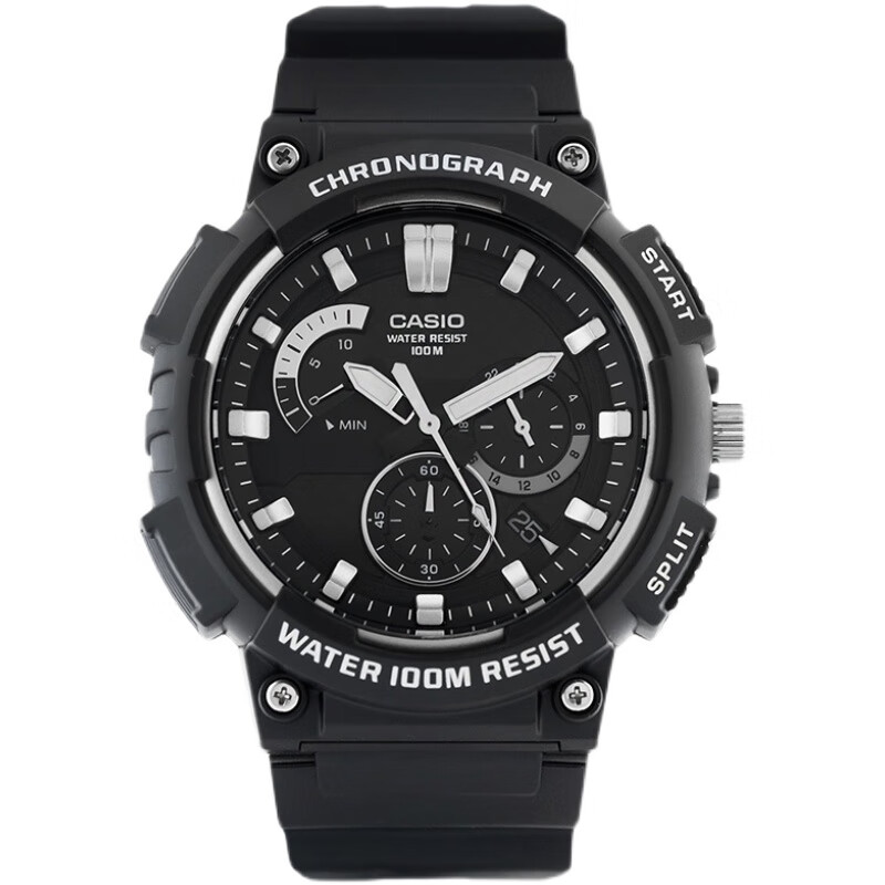 现货卡西欧手表男三眼多功能经典黑金防水运动石英表 mcw-200h-1a mcw