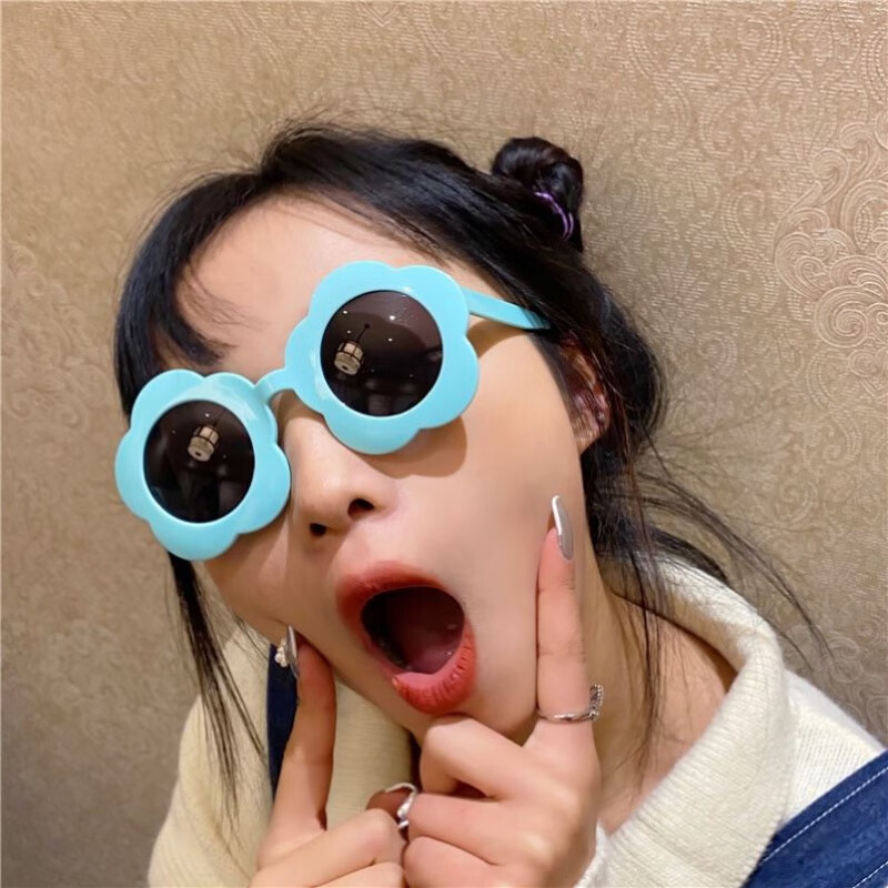 净靓生日眼镜搞怪 生日眼镜搞怪眼镜抖音搞怪眼镜小花太阳镜花朵 s85
