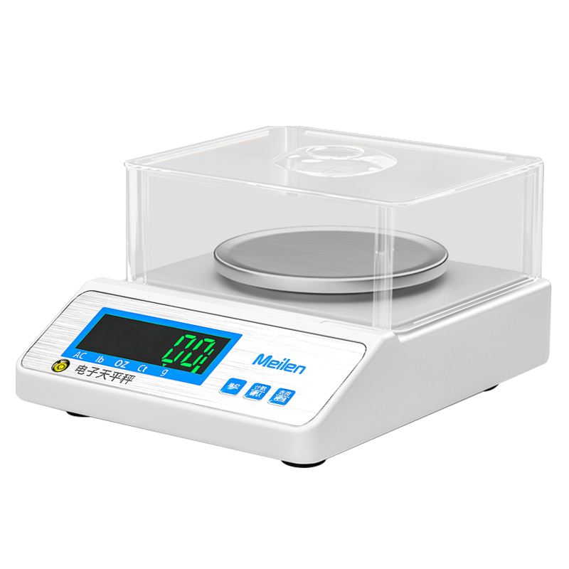 Meilen高精度黃金電子天平秤0.01g0.001g電子秤克稱實(shí)驗(yàn)室精密分析天平精準(zhǔn)黃金中藥珠寶秤廚房秤 圓盤-量程300g-精度0.001g-配防風(fēng)罩砝碼