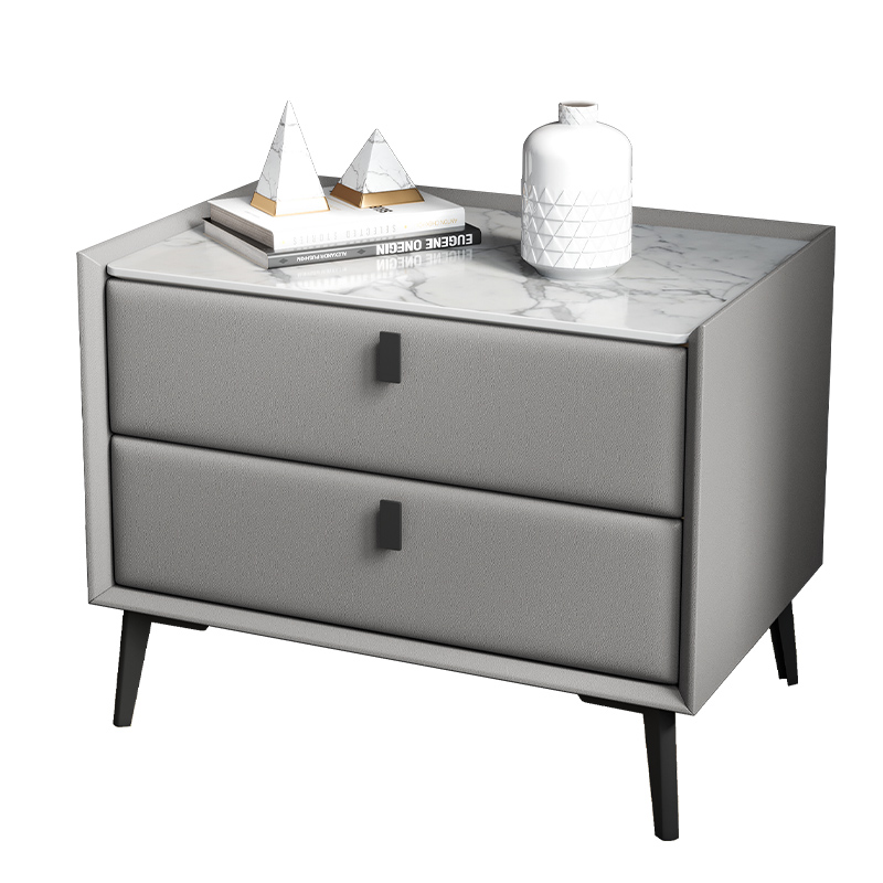 颐礼 床头柜小户型储物柜简约现代储物边柜意式收纳柜皮革柜子北欧整装 床头柜(55*40*47mm) 整装