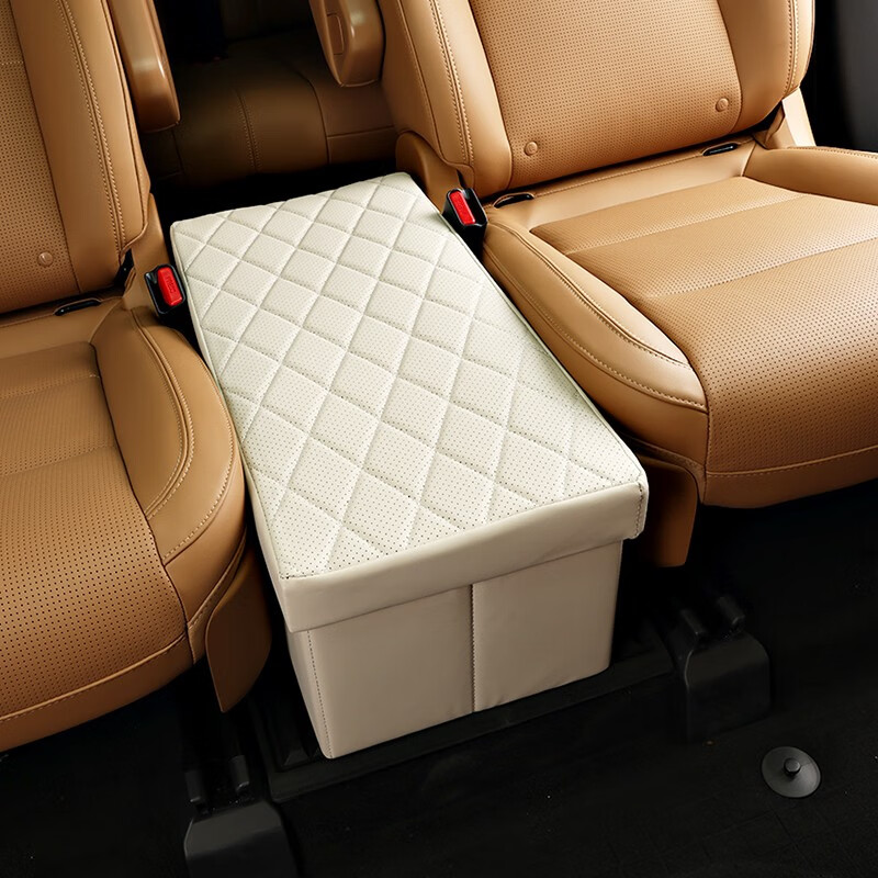 收纳箱可折叠二排扶手储物盒车载专用品 理想one后排储物箱【原车白】