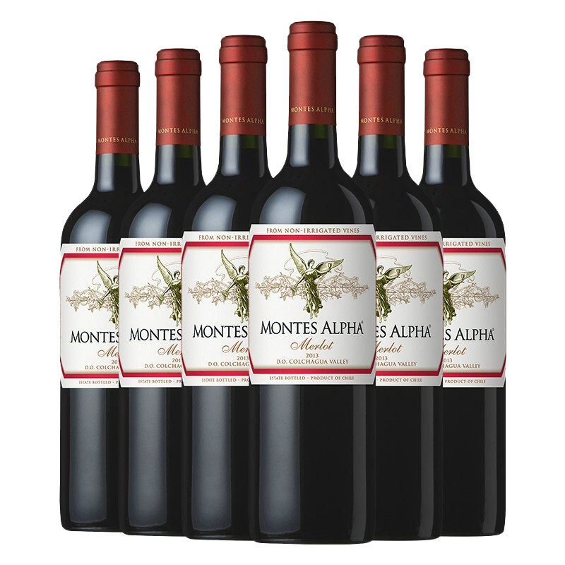 蒙特斯Montes欧法系列红酒 智利原瓶进口梅洛干红葡萄酒750ml*6整箱装 958元