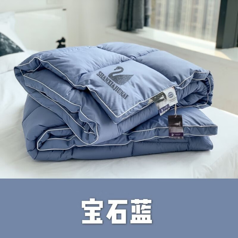 SHANXIAJIUNAI鹅丝绒羽绒被72格定位绗缝固定不跑绒面料贴身透气 【宝石蓝】 200*230cm【8斤】怎么样,好用不?