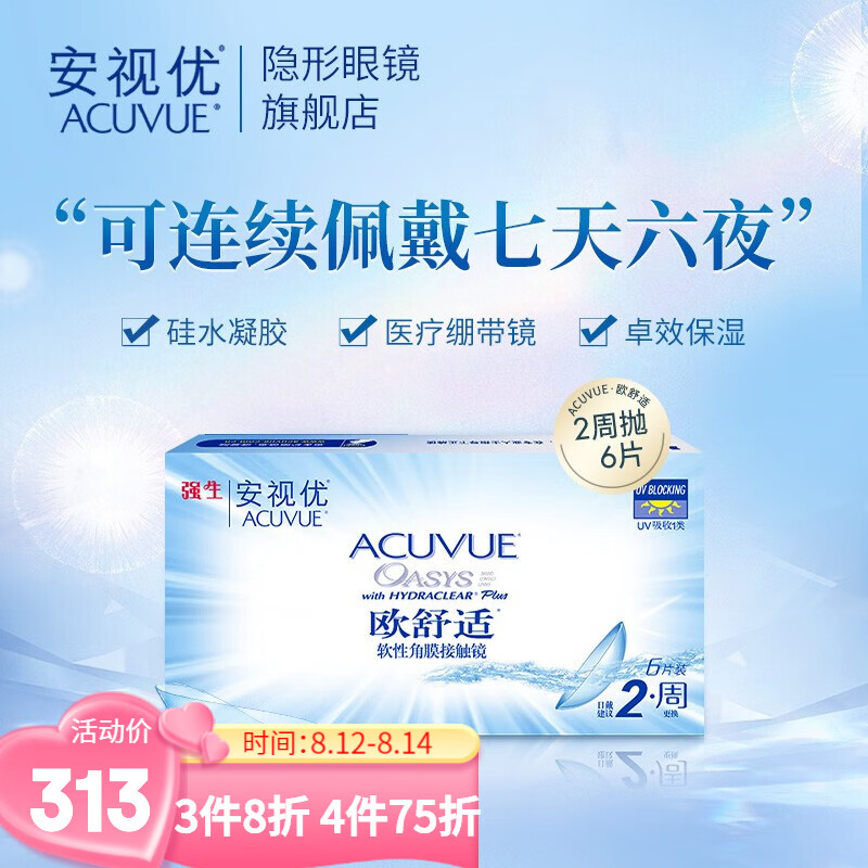 强生安视优透明隐形眼镜价格历史走势及销量分析