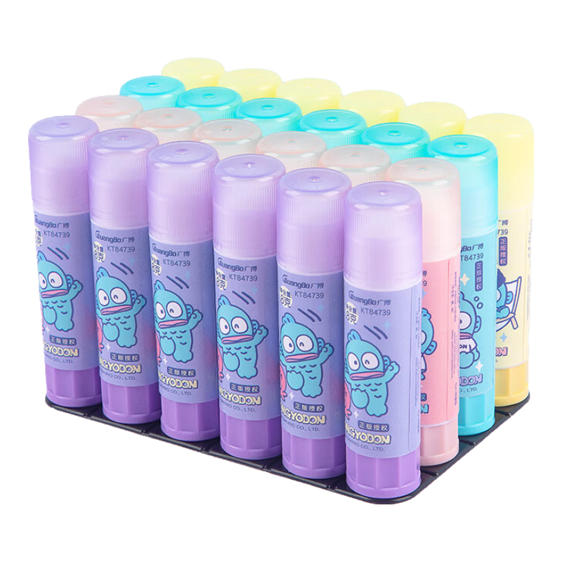 廣博（GuangBo）(GuangBo)×三麗鷗8克高粘度順滑PVA固體膠水膠棒 半人魚辦公文具財會手工24支/盒KT84739-DSZB