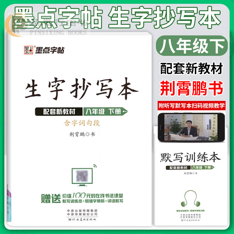 墨点字帖 生字抄写本 荆霄鹏书 八年级 下册 年级 下册