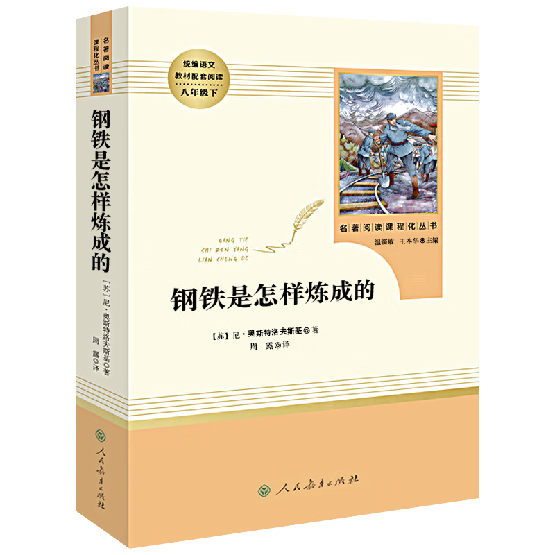 人教版36七八九年级上下册初中生名著十二本朝花夕拾鲁迅原著艾青诗选傅雷家书钢铁是怎么炼成的海底两万 八年级下 钢铁是怎样炼成的 人教版