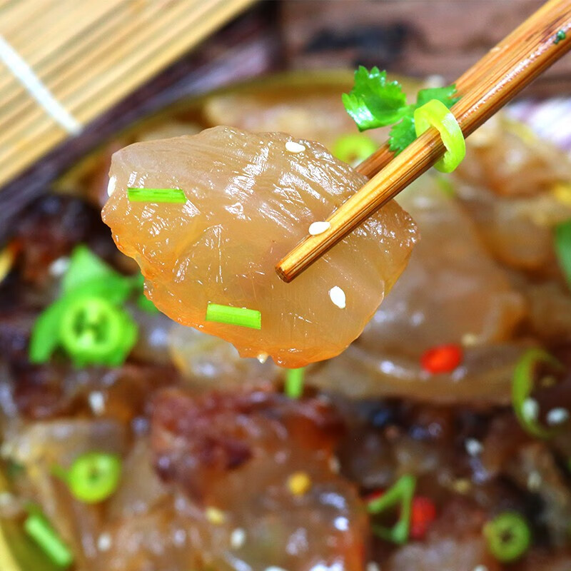 亿海湾海蜇头即食凉拌海蜇皮丝带调料包解腻凉菜拌菜下酒菜网红款礼盒 海蜇头200g*5
