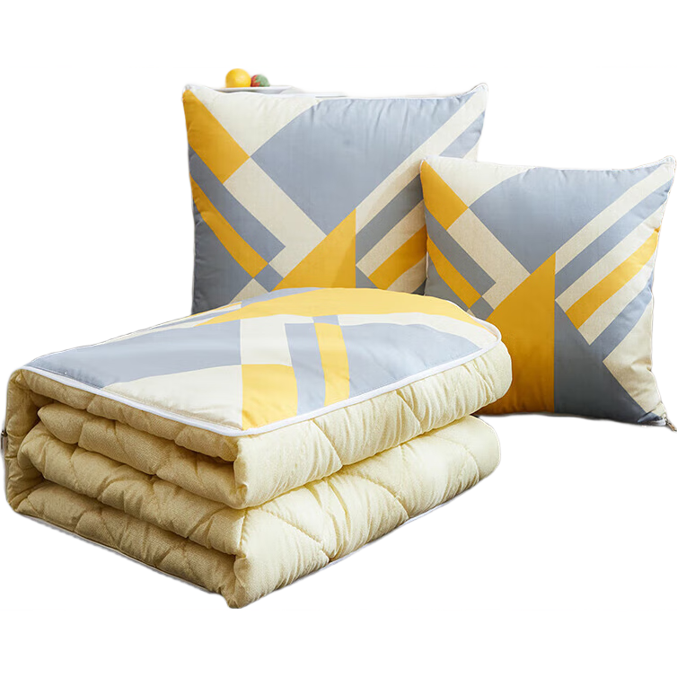 潔麗雅（Grace）抱枕被四季兩用辦公室午睡毯子二合一枕頭 幾何三角 40*40cm