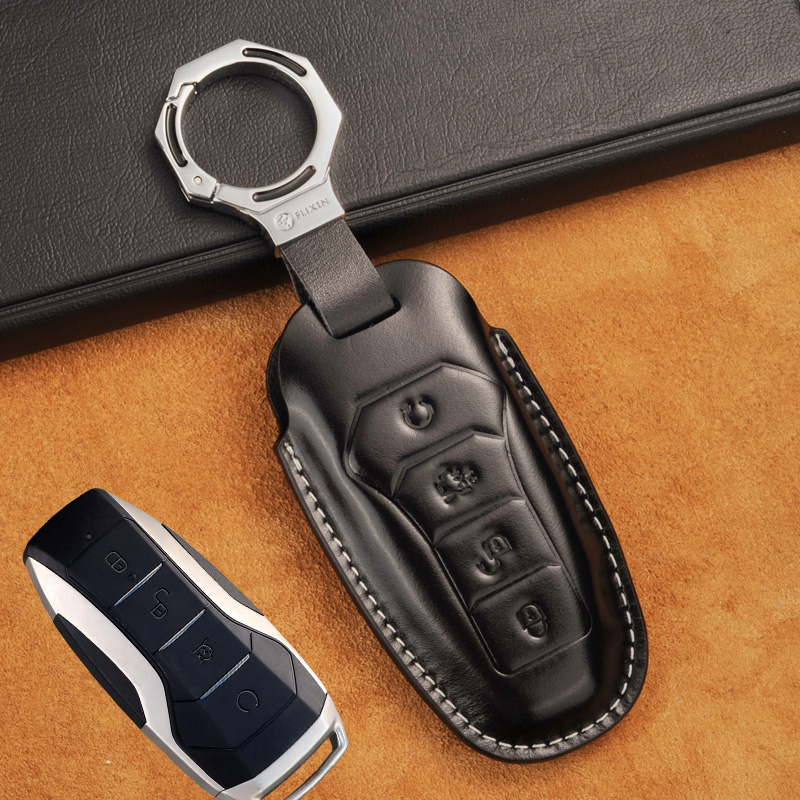 适用于比亚迪秦plusdmi钥匙套头层牛皮汉唐dm改装宋plus promax钥匙包