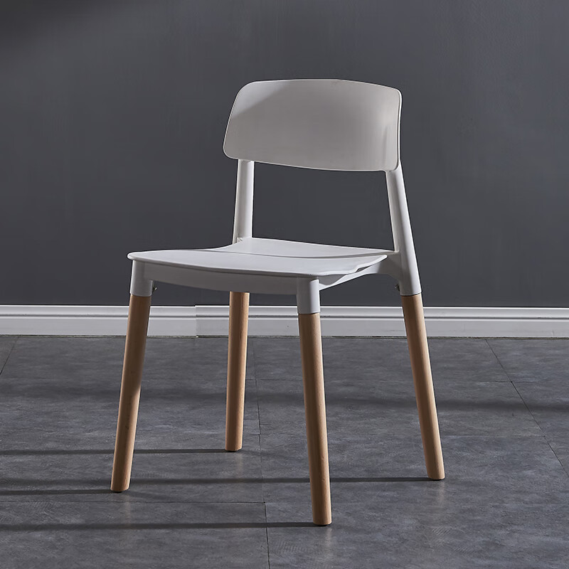 塑料椅子靠背成人 北欧现代简约塑料椅休闲椅餐厅餐椅才子椅成人靠背椅会议椅子 白色