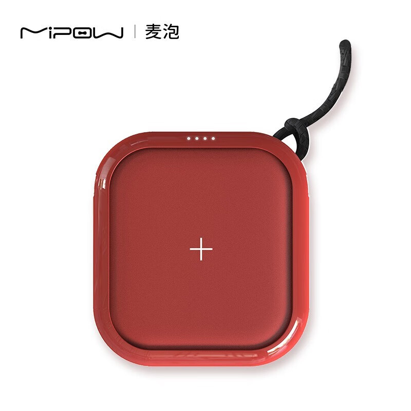 MIPOW 苹果13Pro/Max无线充电宝10000毫安快充移动电源无线充电器 深红色