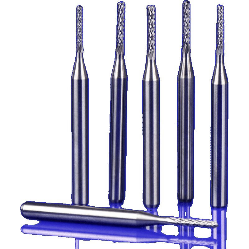175料钨钢电路板开粗皮pcb铣刀 密齿玉米铣刀0.8(10支装)