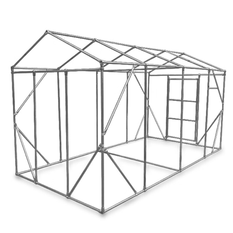 家用温室花房多肉防水防晒植物大棚骨架钢管阳台楼顶花棚暖房保温2米宽2米长2 25米高 送膜 虎窝购