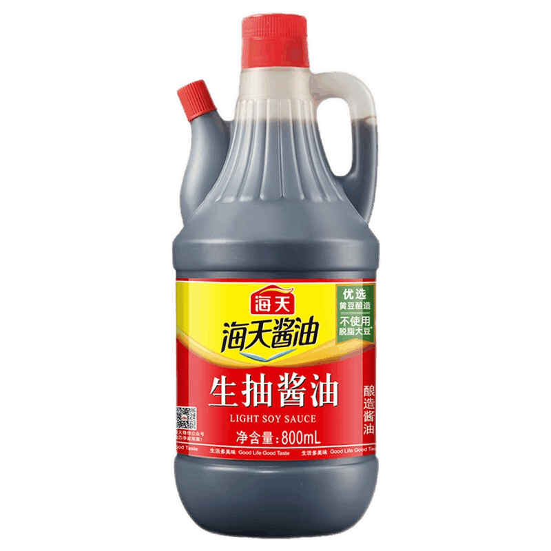 海天 生抽酱油800ml酿制酱油凉菜炒菜火锅蘸食调味品家庭装 生抽酱油