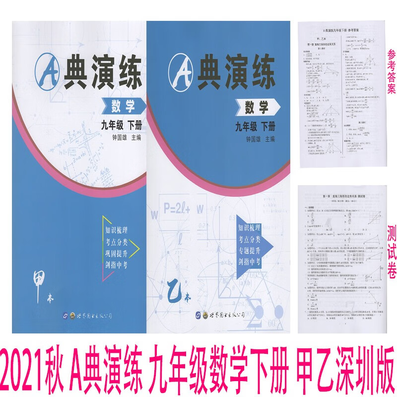 新版 A典演练 数学九年级下册 BS版 甲乙册 共2本 附试卷+答案