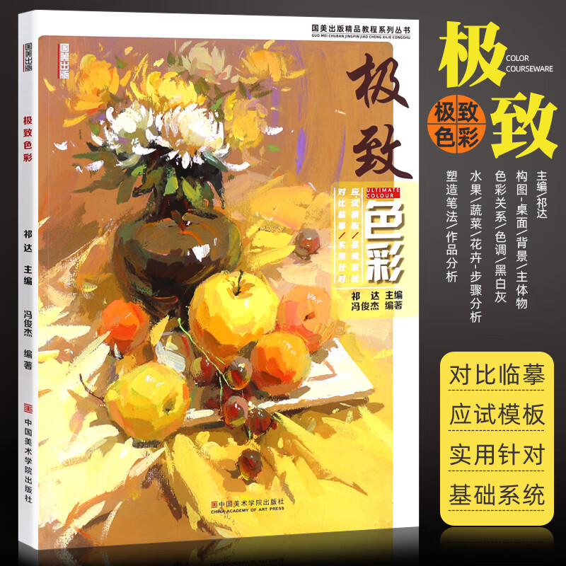 正版色彩 祁达冯俊杰色彩静物水粉书临摹范本 国美出版沐尚文化 联考