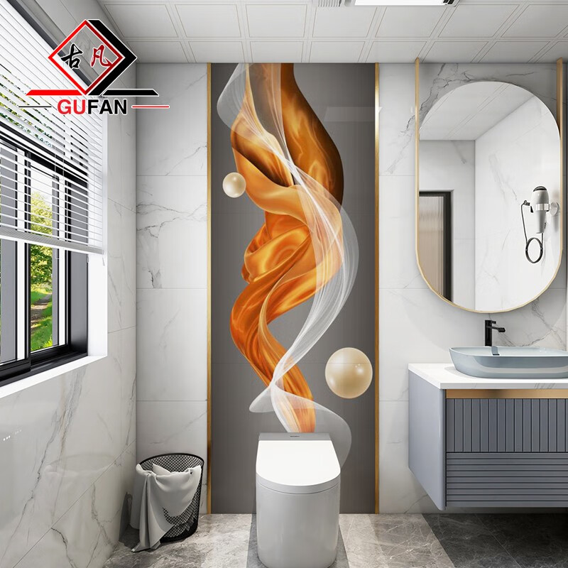 古凡现代简约艺术厕所瓷砖图案卫生间马桶背景墙砖个性拼花砖玄关