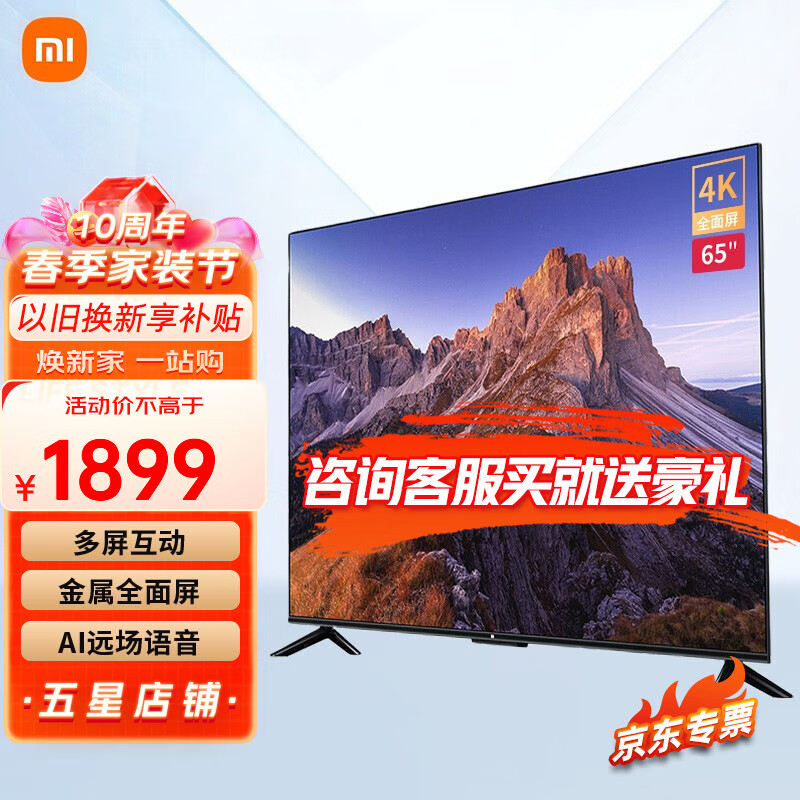 小米（MI）小米电视65英寸4K超高清金属全面屏 智能网络语言液晶投屏平板电视机 以旧换新 小米电视EA 65英寸