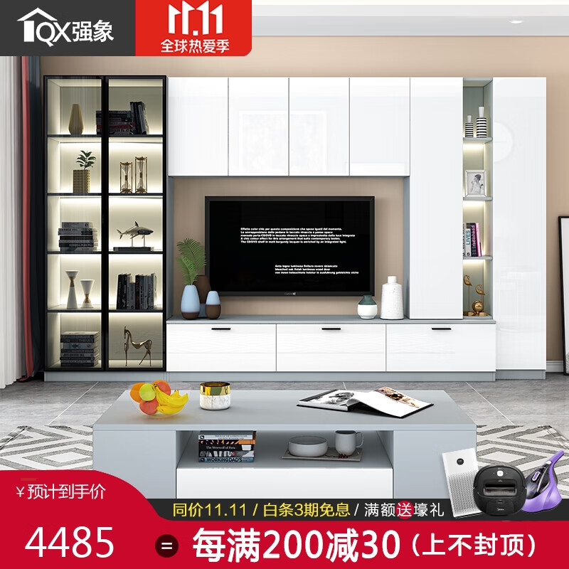 红电视柜2020年新款客厅组合墙柜现代简约储物柜高柜经济型d15 款式9