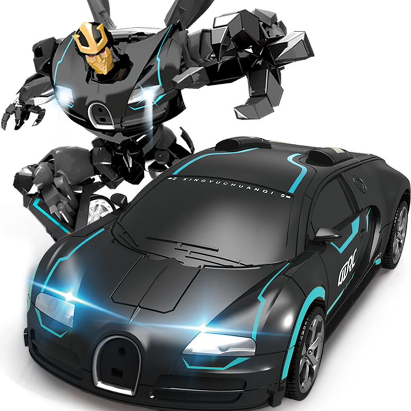 星域傳奇兒童遙控汽車(chē)特技變形機器人電動(dòng)玩具男孩rc漂移賽車(chē)生日禮物男生 30cm布加迪【遙控+感應】雙電