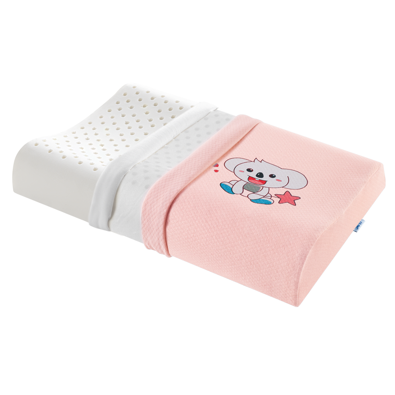 佳奥 泰国天然乳胶枕头 儿童学生睡眠颈椎枕芯 乳胶含量90% 粉色  6-16岁
