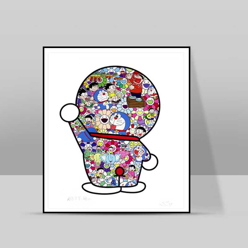 哆啦a梦机器猫潮流艺术日系卡通客厅玄关装饰画72x59cm 哆啦a梦-背面