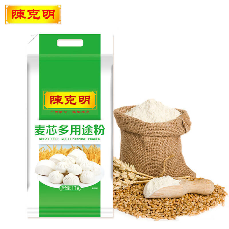 陈克明面粉麦芯多用途家用面粉1000g*1袋可做饺子馒头所有面食 陈克明