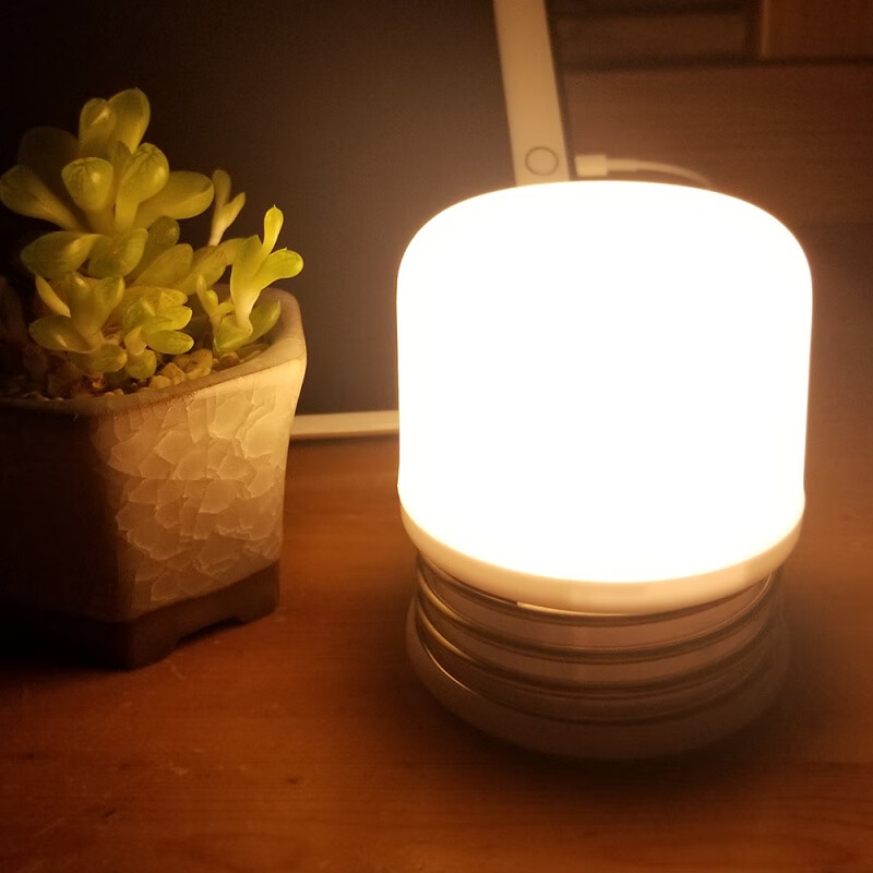 kedoety床头弹簧夜灯可粘墙上按压夜间床边玩手机灯卧室暖光黄宿舍 暖