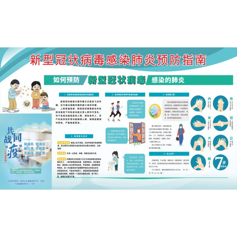 新冠防疫宣传海报标识诊所食堂学校商场单位企业复工.