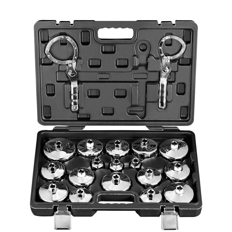 華麥斯機油濾芯扳手帽式濾清器機油格扳手汽車(chē)汽保機濾扳手汽修工具箱 雷神工具套裝(塑料箱裝)19件套