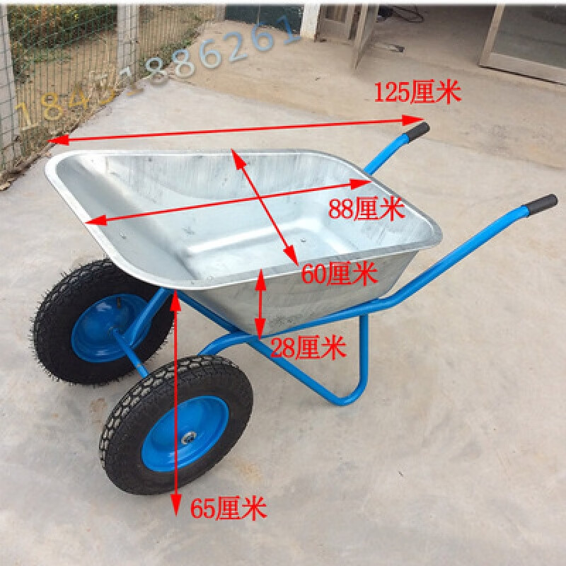 定制加厚劳动车手推车灰斗车环保车工地人力建筑车垃圾车农用 双轮车1
