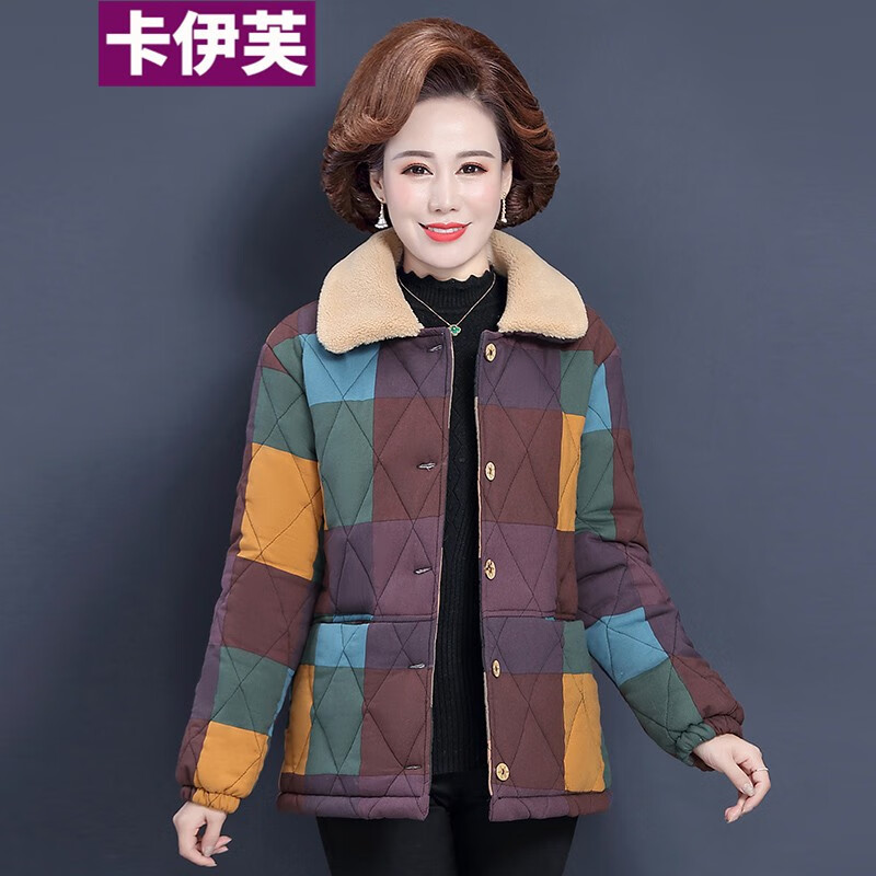 妈妈装冬装棉服外套2021新款中老年女装冬季棉衣洋气保暖小棉袄78301