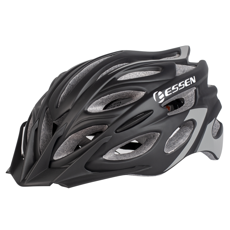 ESSEN 骑行头盔 公路山地自行车头盔一体成型户外运动骑行装备男女款C99 L码-哑黑灰(适合头围56-62CM) 163元