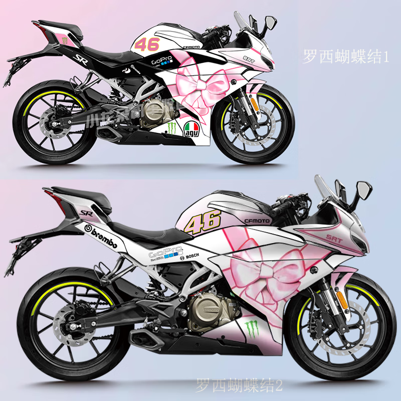 梦动适用于22款春风250sr全车贴纸 个性贴花版画改装贴纸my 驼色_发图