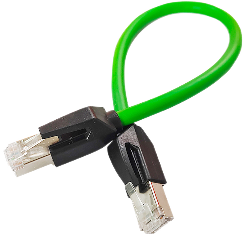 益德胜 工业级网线Profinet高柔网线超六6类伺服相机千兆高速RJ45水晶头cat6A成品网络线 绿色 超六类屏蔽工业网线 15米