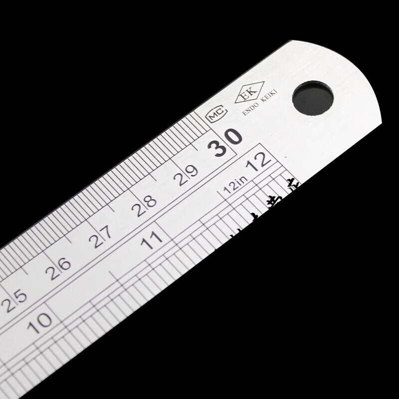 长铁尺子30/60cm1/2米钢板尺 特厚钢尺英 30cm长 12mm厚 30mm宽 一把