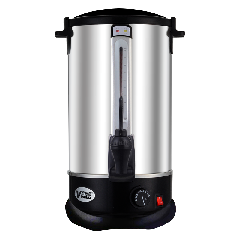 維思美 商用電加熱雙層不銹鋼開(kāi)水桶10L 保溫桶燒水器奶茶桶燒水桶
